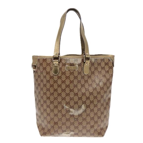 GUCCI GG Crystal Tote Bag Coated Canvas Beige Gold - Picture 2 of 12